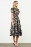 Helena Short Sleeve Print Midi THML Dress