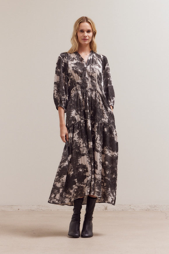 Lorena Printed Midi Grade and Gather Dress