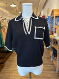 Sam Short Sleeve Collared  Knit THML Top
