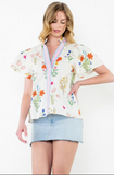 Mariana Short Sleeve Floral THML Top