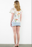 Mariana Short Sleeve Floral THML Top