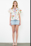 Mariana Short Sleeve Floral THML Top