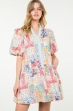 Stephany Puff Sleeve Print THML Dress