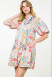 Stephany Puff Sleeve Print THML Dress