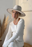 Olive & Pique - AVRIL - 100% Wool Felt Rancher, Tribal Cocoa Band, Ivory Hat