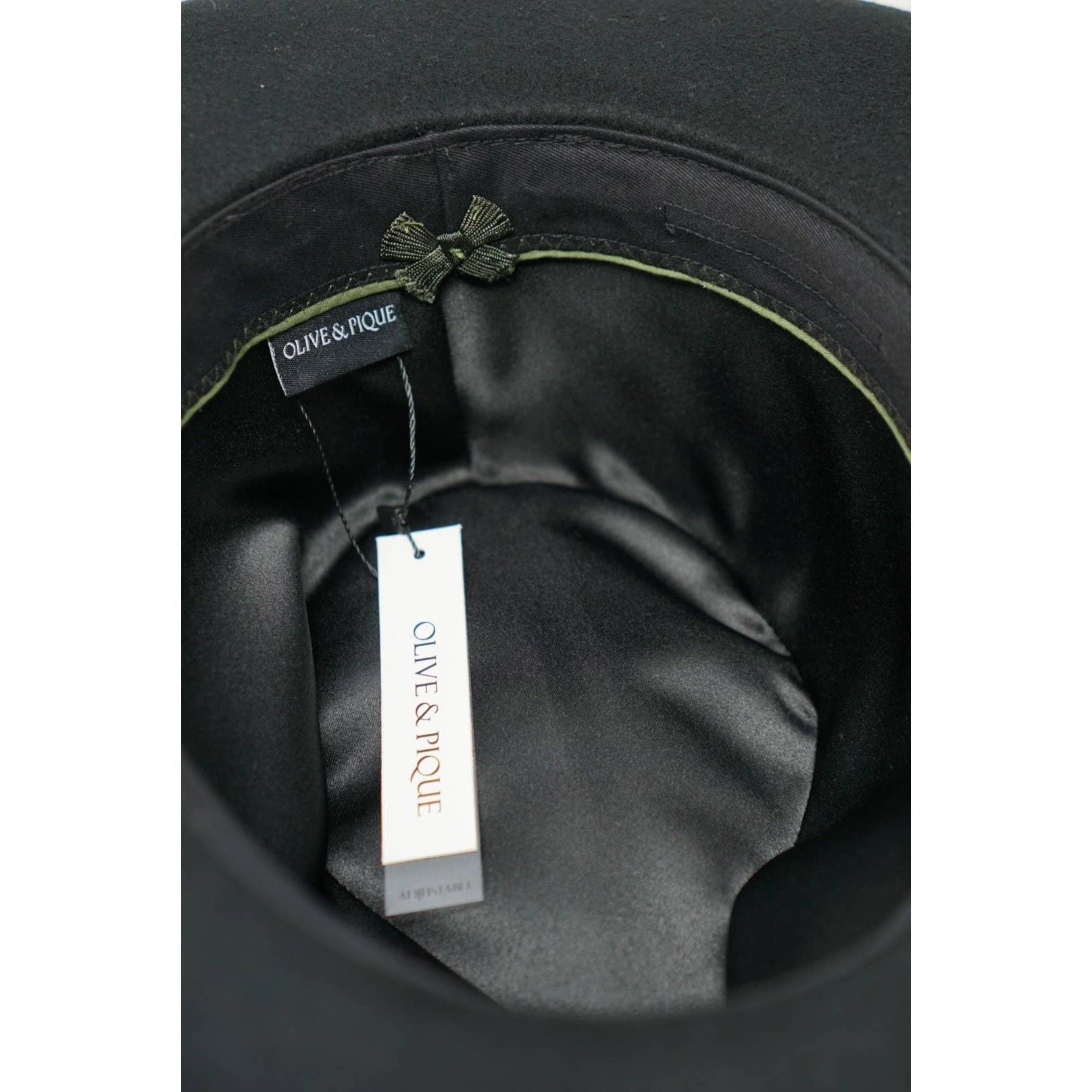 Prairie Boho Cottagecore Western 100% Wool Rancher Hat New Olive Pique Kaia Blk Olive & Pique - KAIA - 100% Wool Felt Rancher, Satin Lined  main image 2
