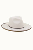 Olive & Pique - AVRIL - 100% Wool Felt Rancher, Tribal Cocoa Band, Ivory Hat