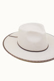 Olive & Pique - AVRIL - 100% Wool Felt Rancher, Tribal Cocoa Band, Ivory Hat