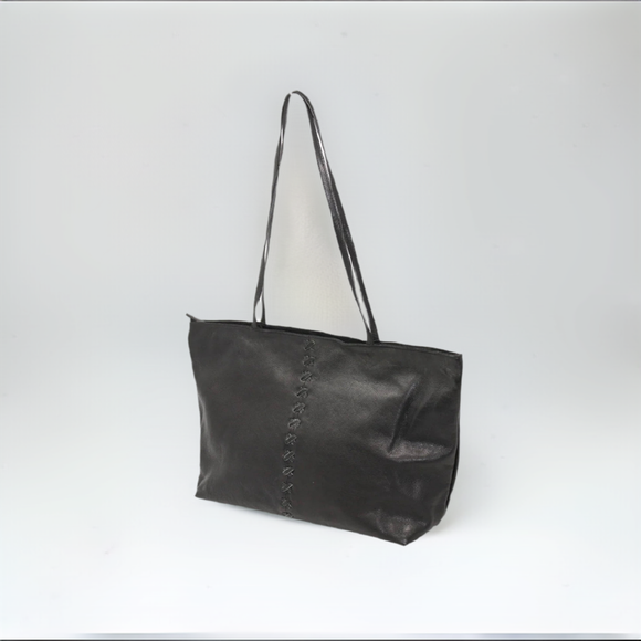 Latico Black Mar Leather Tote Handbag