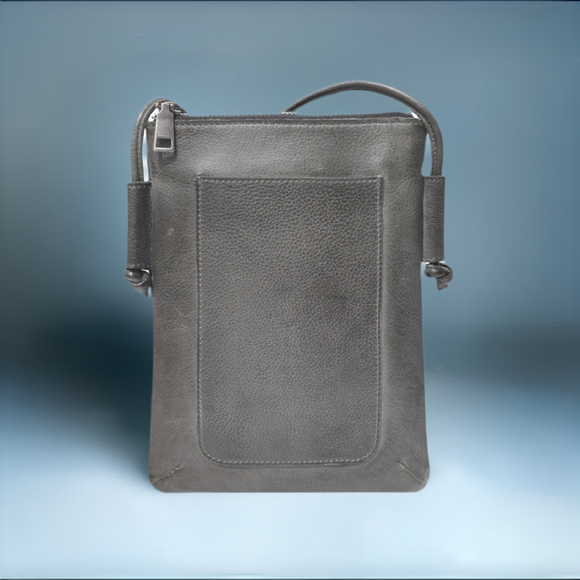 Latico Miller Charcoal Leather Crossbody Handbag