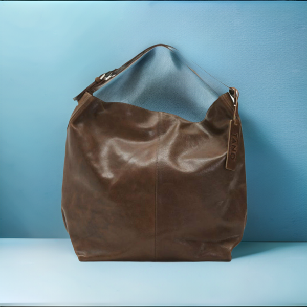 Tano Oversized Leather Deep Brown Tote Handbag SALE Fig Tree Jewelry Accessories
