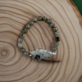 Mila Labradorite with arrow head Stacking Beaded Bracelet