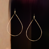 Bella Pear Hammered Gold Earrings