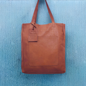Latico Margie Cinnamon Leather Tote Handbag