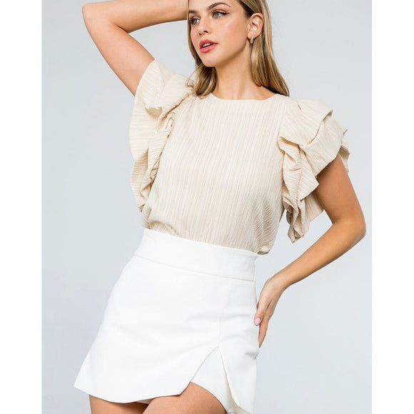 Willow Puff Ruffle Sleeve THML Top