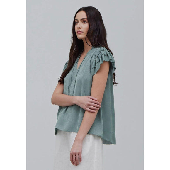 Willa Sage Ruffle Sleeve Blouse Grade and Gather
