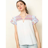 Channing Striped Detail Sleeve THML Top