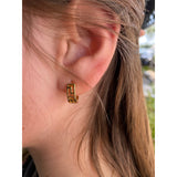 Kathryn Geo Detailed Link Hoop Earrings
