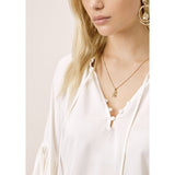 Ashlyn Lovestitch Ivory Lantern Sleeve Top I-12603W-PSW-Fig Tree Jewelry & Accessories