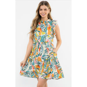 Maria Abstract Floral Print THML Dress