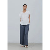 Wynn Off White Cotton Blouse Grade and Gather
