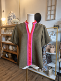 THML Gisela Suede Top With Color Blocking Top