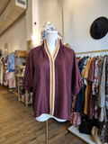 THML Rachel Textured Top With Contrast Band