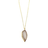 Abley Agate Sliced Stone Gold Chain Necklace