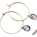 Amie Purple Amethyst Hoop Earrings-Fig Tree Jewelry & Accessories