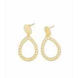 Arenna Gold Detailed Link Pear Drop Earrings