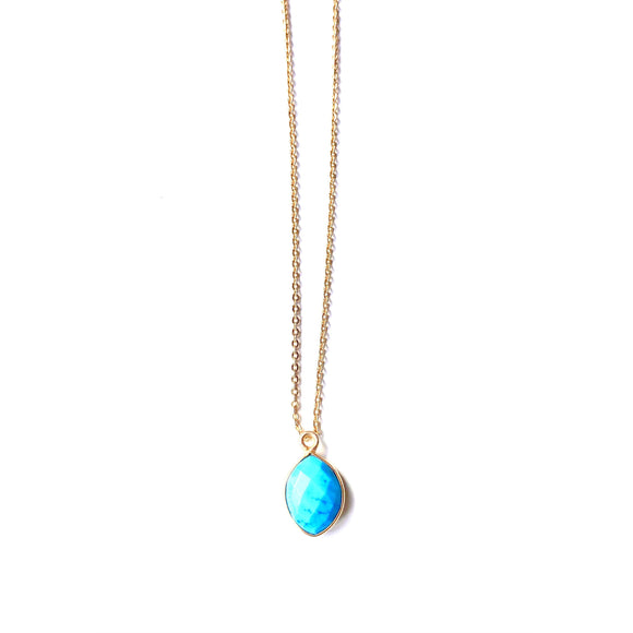 Grace Turquoise Drop Gold Necklace