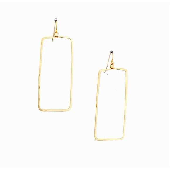 Bella New Hammered Gold Square Earrings