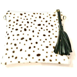 Brio Animal Print Tassel Cowhide Crossbody Handbag