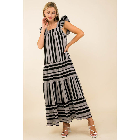 Taytum Striped Tiered Maxi THML Dress