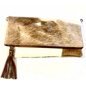 Abello Foldover Animal Print Clutch