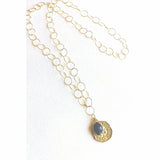 Zena Coin Labradorite Long Circle Necklace-Fig Tree Jewelry & Accessories