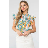 Molly Abstract Floral THML Top