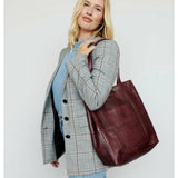 Latico Margie Brown Leather Tote Handbag