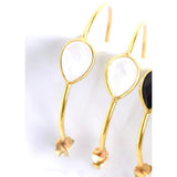 Abley Single Stone Gold Hoop Earrings