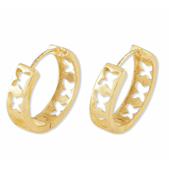 Chelsea Gold Butterfly Detailed Link Hoop Earrings