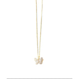 Ablita Butterfly White Topaz Gold Necklace