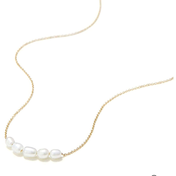 Addie Organic Multi Pearl Beaded Gold Necklace