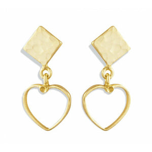 Larson Heart Drop Gold Earrings