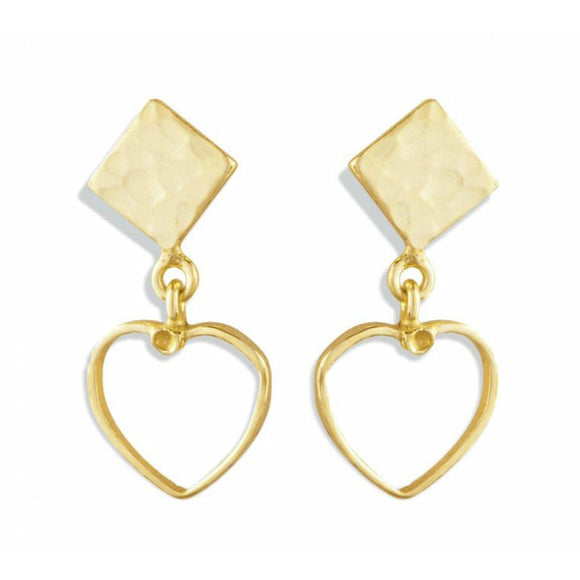 Larson Heart Drop Gold Earrings