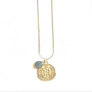 Zara Gold Coin Drop Extendable Necklace-Fig Tree Jewelry & Accessories