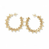 Cleo Gold Detailed Link Hoop Earrings