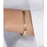 Ann Herringbone Gold Snake Bracelet