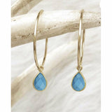 Amie Turquoise Hoop Earrings-Fig Tree Jewelry & Accessories