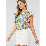 Molly Abstract Floral THML Top