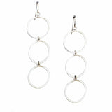 Bella Triple or Double Hammered Silver Circle Earrings